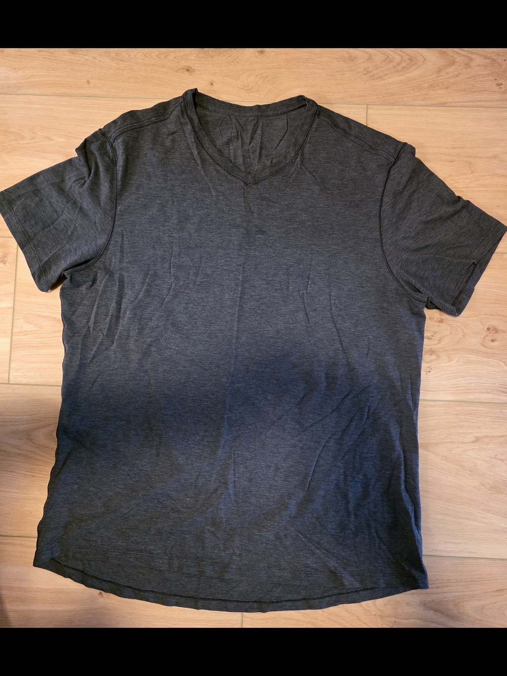 lululemon athletica Men's Heathered Dark Gray V-Neck T-Shirt